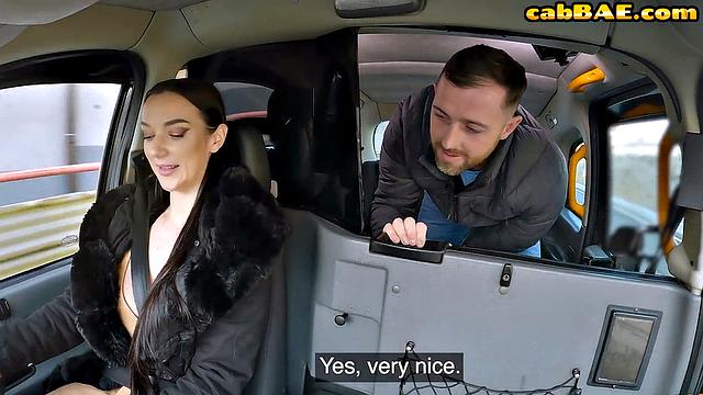 Gorgeous lingerie driver gets pussyfucked