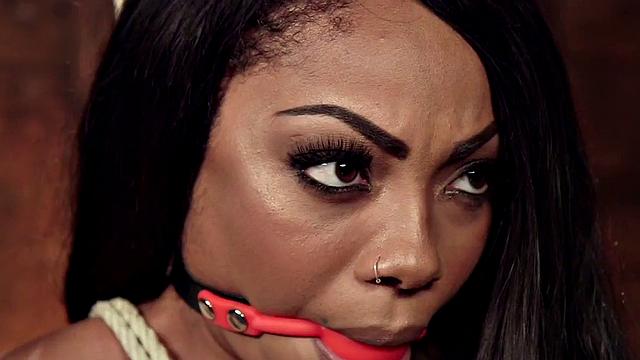 Watch as Lez Domina's Ebony Lezdom Slave Licks Ass Before Getting Pounded in the Pussy