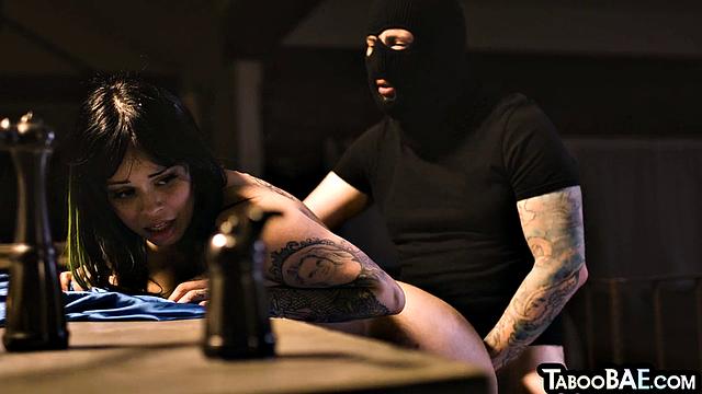 Big-titted inked babe gets doggystyled