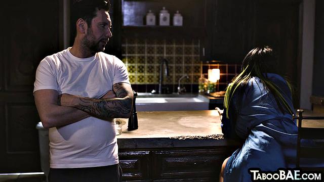 Big-titted inked babe gets doggystyled