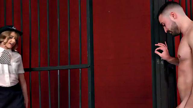British police voyeur in stockings teases wanker in cell