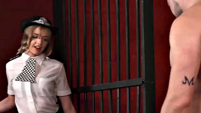 British police voyeur in stockings teases wanker in cell