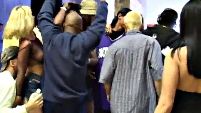 Ebony party sluts get drilled as others watch