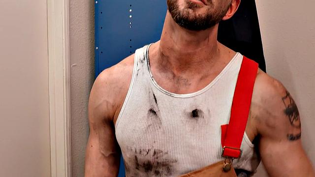 Lockerroom jock checks ass health after medical check