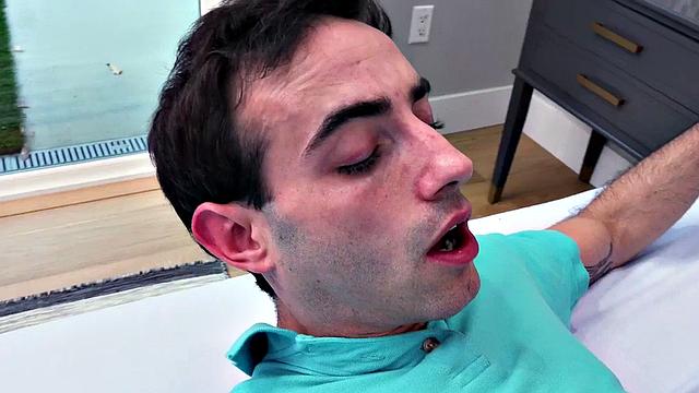 Stepmom with a tattoo rides her stepson's hard cock with her big tits and hairy pussy