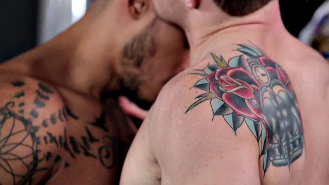 Hunky Latino stuffed by inked amateur stud after bj