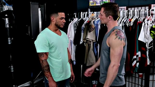 Hunky Latino stuffed by inked amateur stud after bj