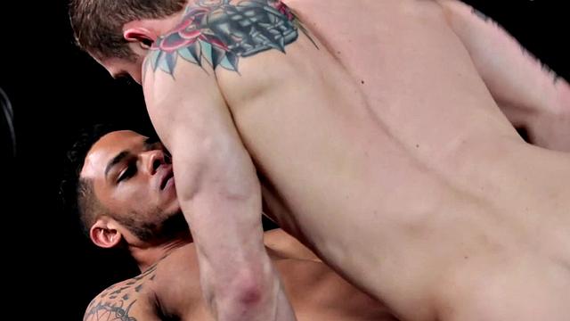 Hunky Latino stuffed by inked amateur stud after bj