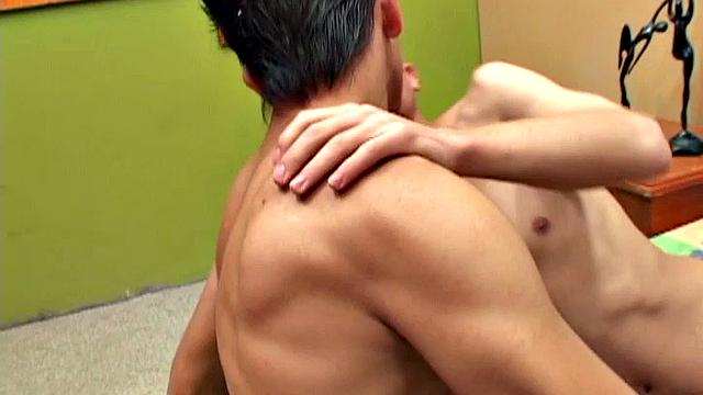 Uber drops his pants to give bottom boy access to his uncut dick, and it isn't long before both Latin boys are butt naked and sucking cock.