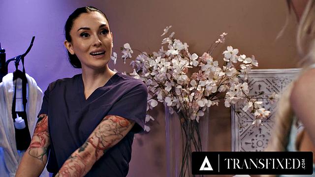 TRANSFIXED - Busty Aubrey Kate Loves a Bolster Massage From Charlotte Sins