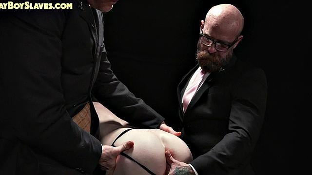 Submissive rimmed and fucked by DILF in voyeur anal