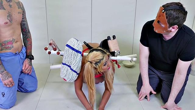 Bound slut gets rimmed