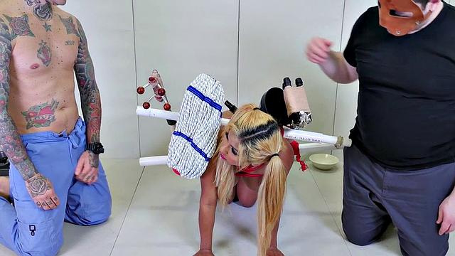 Bound slut gets rimmed