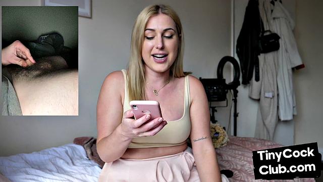 Busty college slut teasing teacher and humiliates small cock