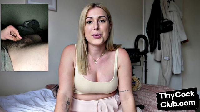 Busty college slut teasing teacher and humiliates small cock