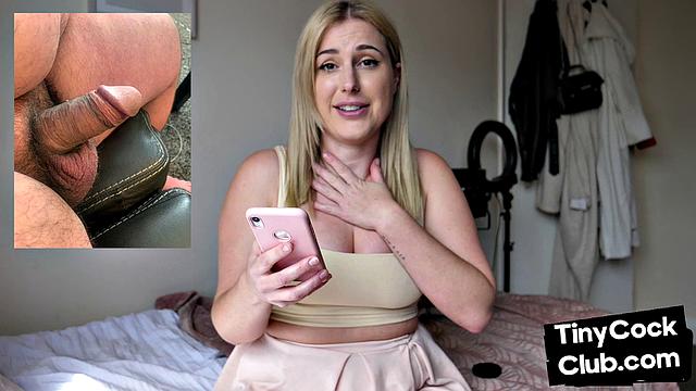 Busty college slut teasing teacher and humiliates small cock