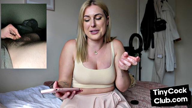 Busty college slut teasing teacher and humiliates small cock