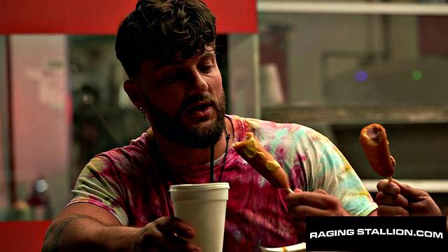 Hairy Beau Butler Spitroasted By 3 Massive Hunks - RagingStallion