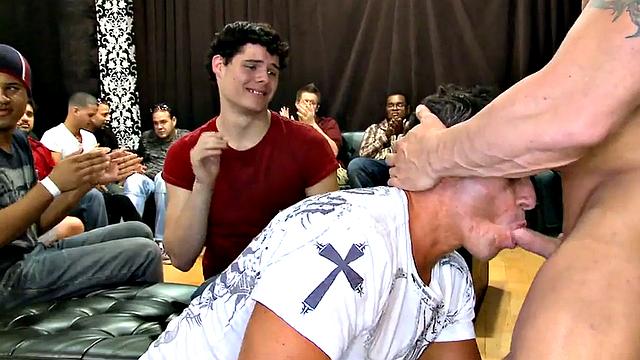 Greedy party amateurs caught sucking cocks