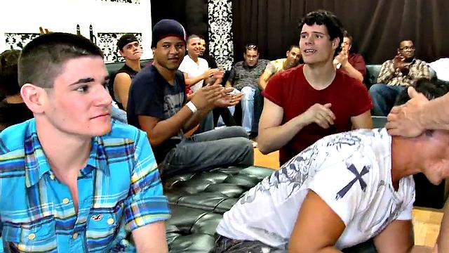 Greedy party amateurs caught sucking cocks