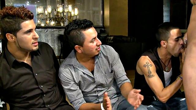 Greedy party amateurs caught sucking cocks