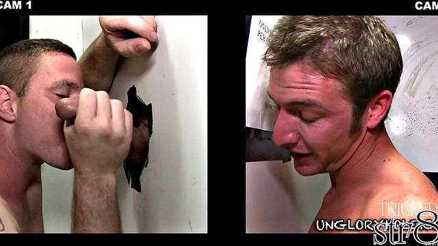 Hot dude got blowjob in gloryhole