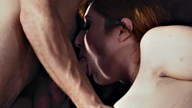 Racy TS gets fucked in 3some with busty redhead MILFY