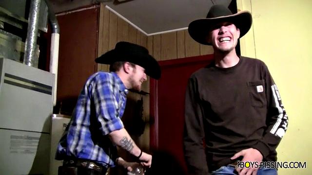 Cowboys Ty &amp;amp;amp; Lee Pissing In the Garage! - Ty Frost &amp;amp;amp; Lee Barstow