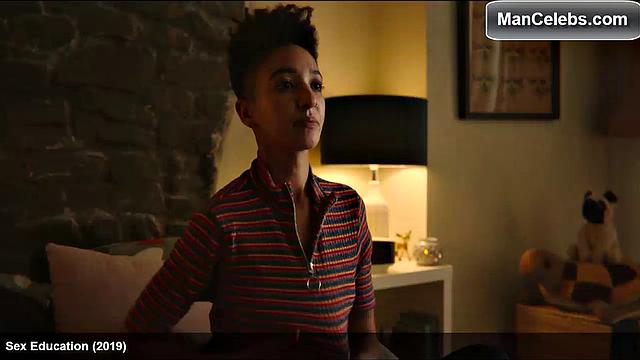 Asa Butterfield with hairless abs