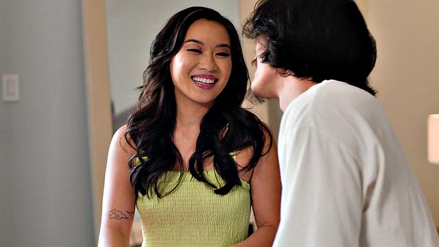 Glamorous asian giving brain