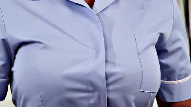 Voyeur nurse teases patient who jerks in CFNM