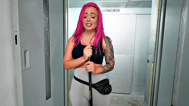 Watch this tattooed maid get her pink pussy drilled by big-tit white boys in POV in missionary