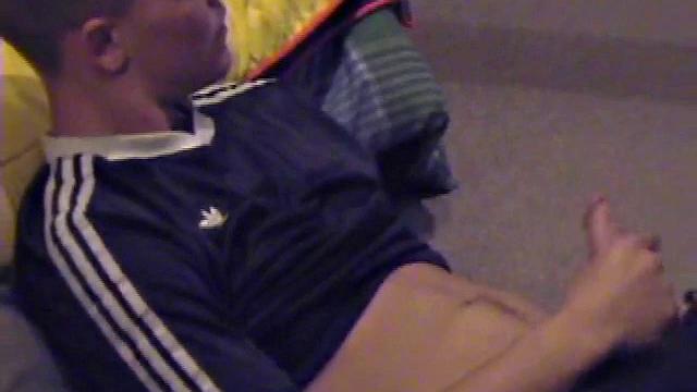 Lance pops in a porn video and pulls out his hard cock. He starts a long stroke show, getting himself close to cumming several times. Once past the point of no return, he pumps out a warm cum load onto his tummy.