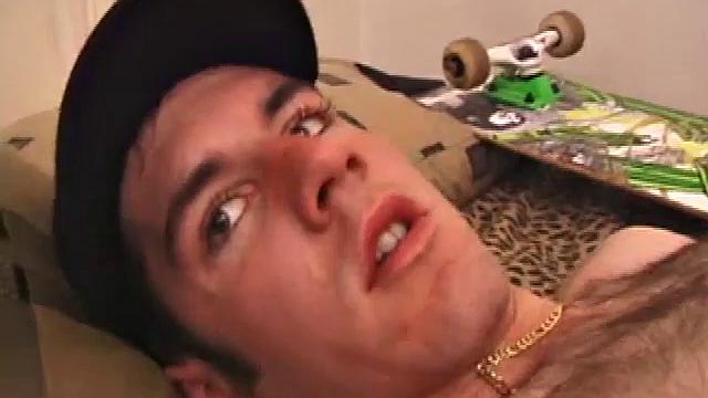 After Tag returns from skateboarding, he decides to jack off. This self-sucking skater boy bends over and licks the head of his cock to get a taste of his pre-cum. Then, after stroking with determination, Tag busts a warm cum load onto his face.