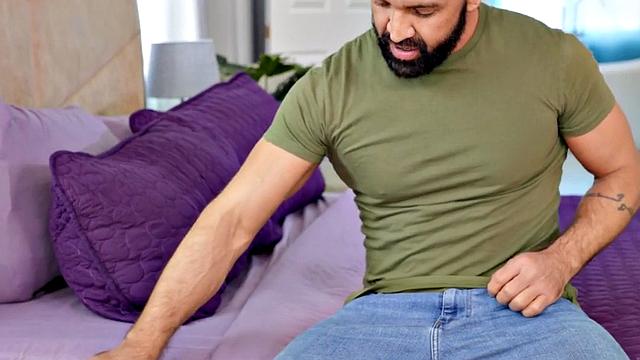 Busty black trans riding bareback in erotic couple