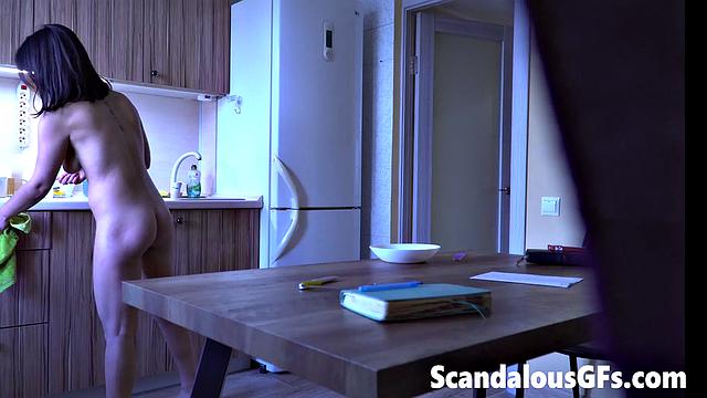 My girlfriend flaunting her titties and sexy petite trim