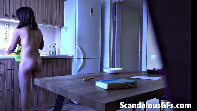 My girlfriend flaunting her titties and sexy petite trim