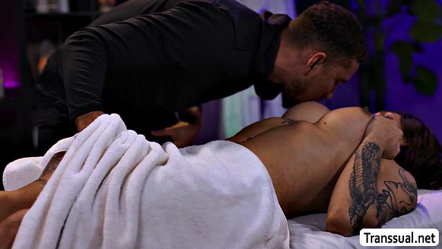 Giving my favorite client a full body rubdown