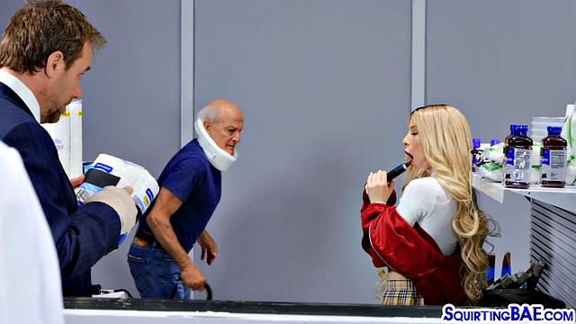 Petite blonde cutie gets asshole stretched