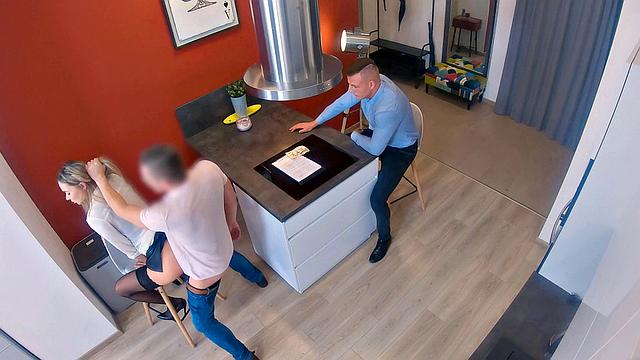 HUNT4K. Hottie nailed by rich client in front of angry boyfriend