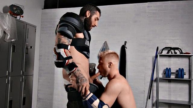 Hot gay stud rides big loaded cock after bf doggystyle