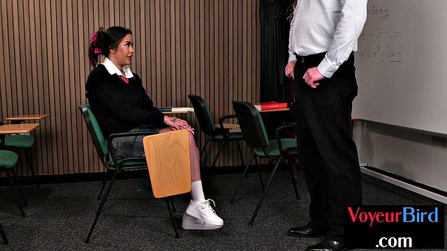 Naughty voyeuristic student gets shown