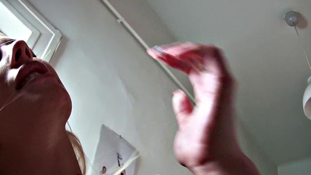 Blonde amateur takes a hard pounding in stockings