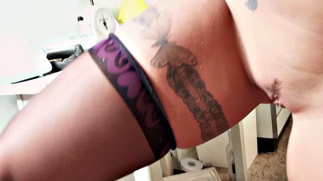 Blonde amateur takes a hard pounding in stockings