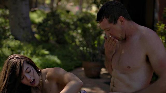 Stepdaughter got cuntfucked outdoors in doggystyle by stepdad