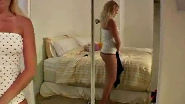 Hot naked teen gets ready