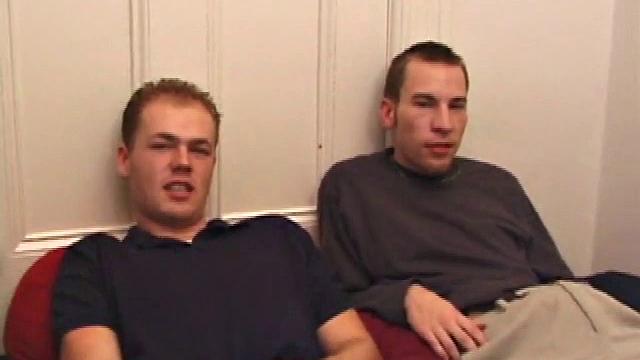 Baby-faced Brett and Kent watch straight porn. Kent gets Brett hard, then sucks him.