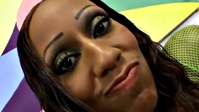 Doggystyled ebony beauty takes a hard dick