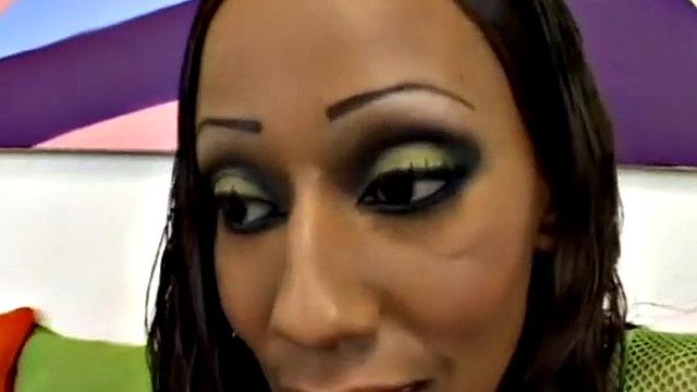 Doggystyled ebony beauty takes a hard dick