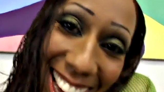 Doggystyled ebony beauty takes a hard dick